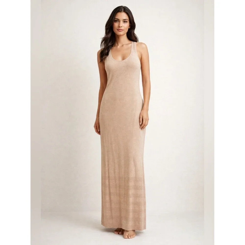 Victoria's Secret Vintage Linen Taupe Tank Maxi Dress - Picture 1 of 5